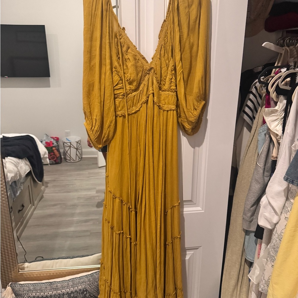 Free people Mustard Yellow Maxi Dress